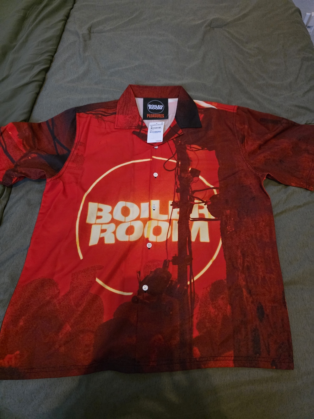 Pleasures x Boiler Room Red Graphic Short-Sleeve Button-Down Shirt
